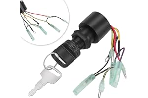 TUTOR AUTO 87-17009A5 87-17009A2 Boat Ignition Switch Replacement for Mercury Mariner Outboard Motor Control Box Ignition Key Switch with 2 Keys 3 Position 6 Wire Connectors for Mercury Push Choke Ignition