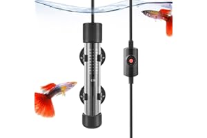 HITOP Thickened Glass Aquarium Heater: 50W 100W 300W Upgraded Fish Tank Heater with Controller, Fish Tank Thermostat Heater for Seawater/Fresh Water 5-65Gal