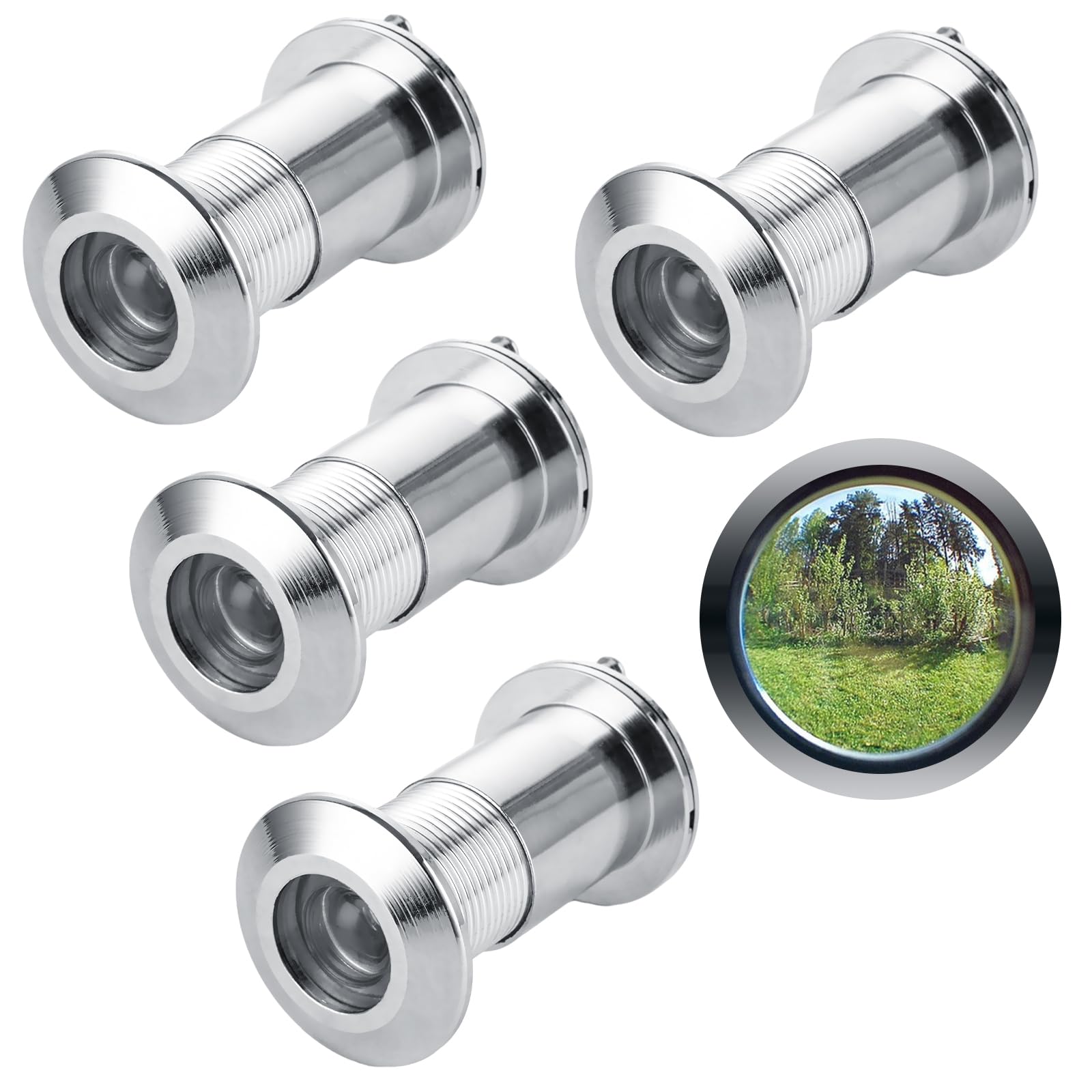 Photo 1 of LDXDRU 4 Pack Peep Holes for Door, 220-Degree Door Viewer Door Peep Holes for Front Door with Heavy Duty Rotating Privacy Cover for 2" to 3" Doors for Home Office Hotel, Silver