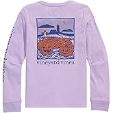 vineyard vines girls Girls Glitter Pumpkin Patch Long-sleeve Pocket Tee