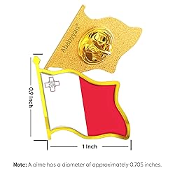 Malta Flag Lapel Pin - Enamel Metal National Badge