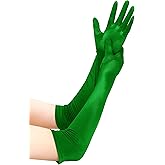 EORUBE Long Opera 1920s Satin Gloves for Women Elbow Length Party Costume Gloves