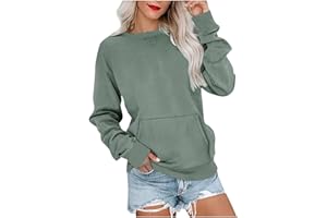 HUCHPI Fall Tops for Women 2023 Trendy Long Sleeved Crew Neck Daily Shirt Comfortable Leisure Pullover Sweatshirt