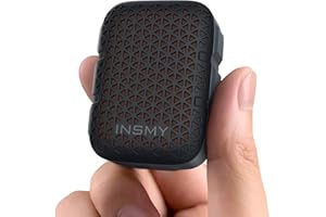 INSMY Wearable Bluetooth Speakers,IP67 Waterproof,Clip-On Portable Small Personal Speaker/Clean Sound/Stereo Pair/Wireless 5.4/ENC Built-in Mic/Lightweight for Golf Work Pool (Non-Magnetic) (Black)