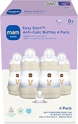 MAM Easy Start Anti-Colic Baby Bottles 4 Pack 160ml Slow/Medium Flow Teats Linen view 2