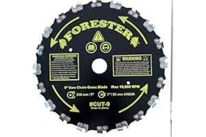 MGP Supply Brush Cutter Blade and File Set - Trimmer Chainsaw Tooth Saw Blade - for Trimming Trees, Cutting String, Underbrush, and More - 20 Tooth 9" Circular Brush Blade with 3/16" File