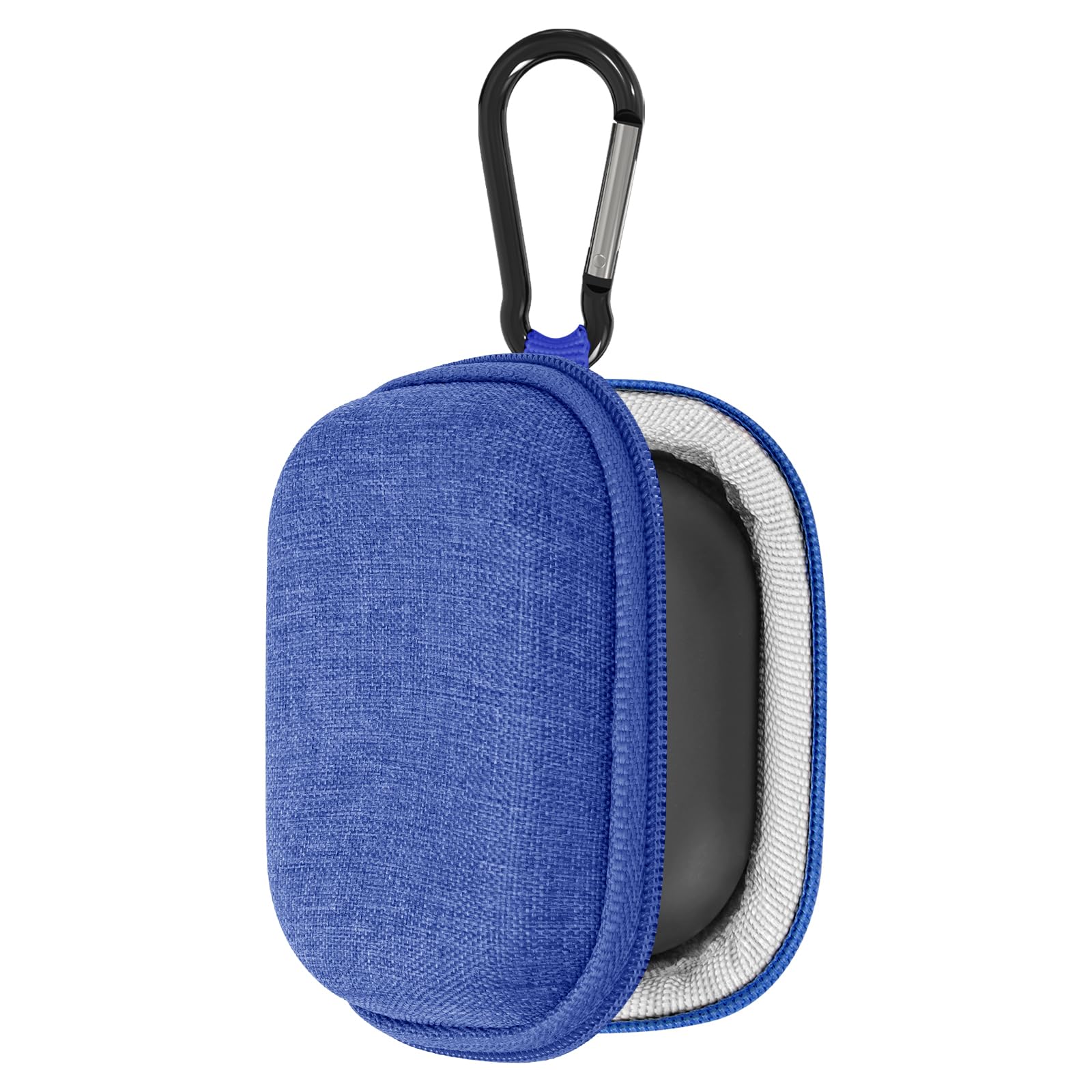 Geekria Shield Earbuds Case Compatible with Jabra Elite 10 Gen 2, 75t, 65t, 8 Active True Wireless Earbuds, Replacement Hard Shell Travel Carrying Bag with Carabiner Clip (Blue)