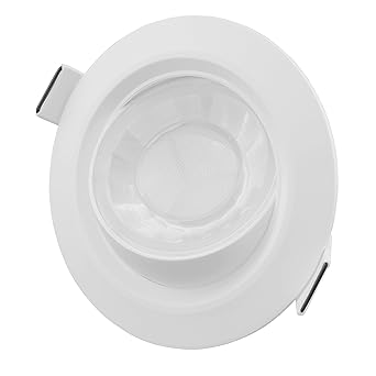 LED Einbaustrahler dimmbar 8W schwenkbar drehbar wassergeschützt IP44 rund, warmweiss, für Bad Küche und Wohnräume Lampe, Leu
