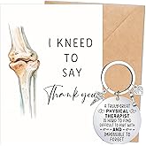Luvsweets 2Pcs Physical Therapy Gifts, Funny Physical Therapist Thank You Appreciation Card with Envelope Keychain, PT Assistant Christmas Graduation Retirement Thanksgiving Gift on Doctor Nurse Week