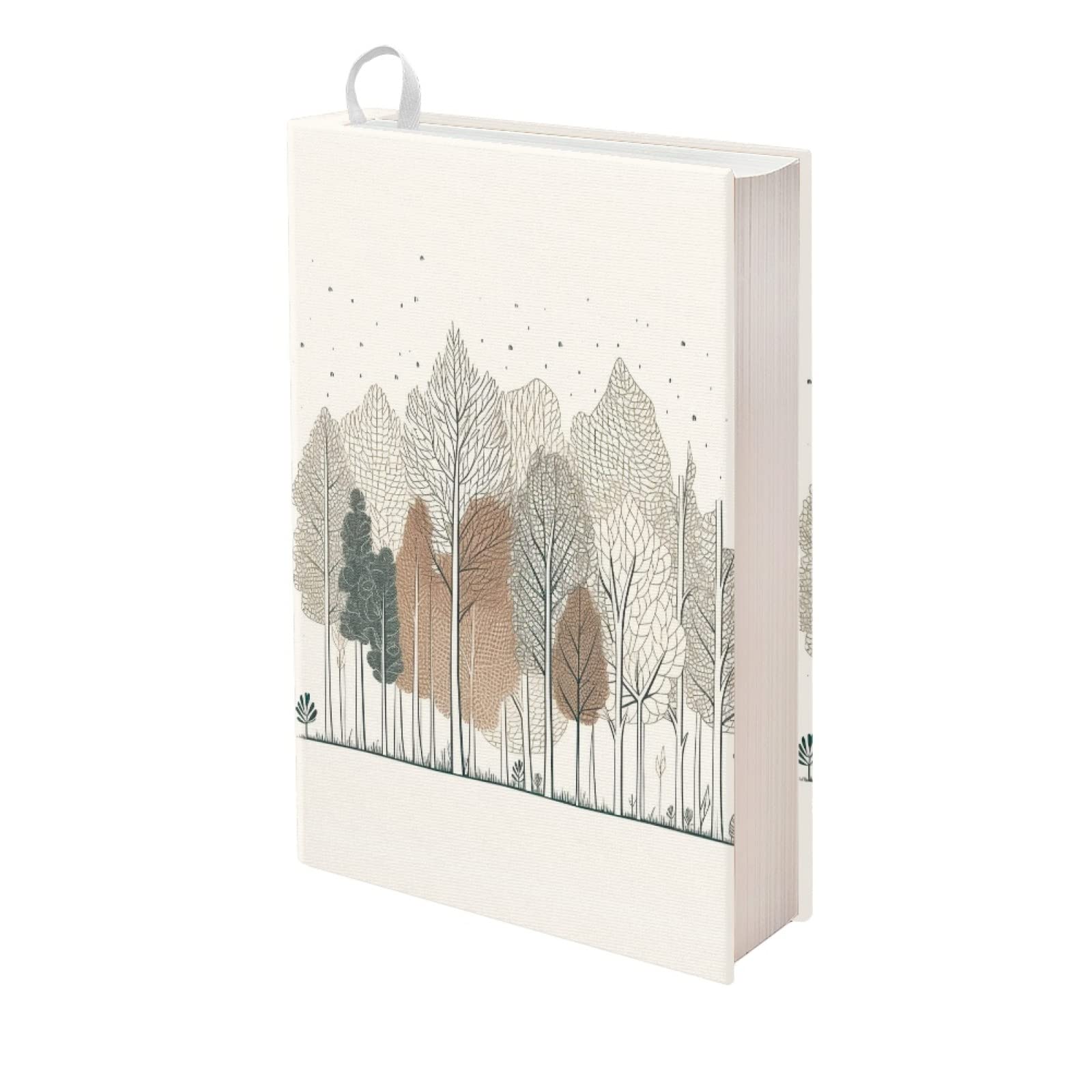 Kuiaobaty Forest Art Print Book Sleeve Cover for Notebook,Book, Beige Stretchy Cloth Protector for Books Notepad Organiser — image 1