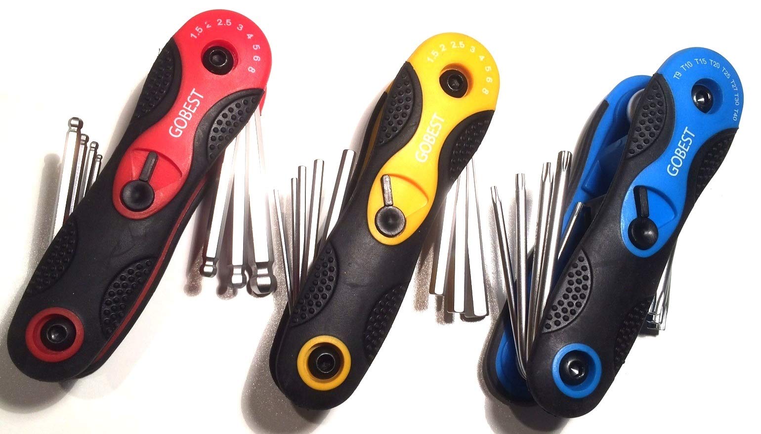GOBEST hex, hex ball and torx tamperproof security folding key set 24 pcs (GB-0019)
