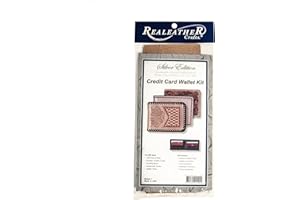 Realeather Silver Edition Credit Card Wallet Kit Leather Craft Kit, natural
