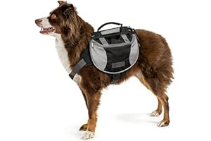 Dog Backpack Harness, Travel Camping Dog Saddle Bag Dog Hiking Backpack with Reflective Strip Dog Hiking Stuff Hiking Dog Har