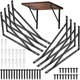 HAOCHEN Heavy Duty Triangular Shelf Brackets 8 pcs 300x190mm Black