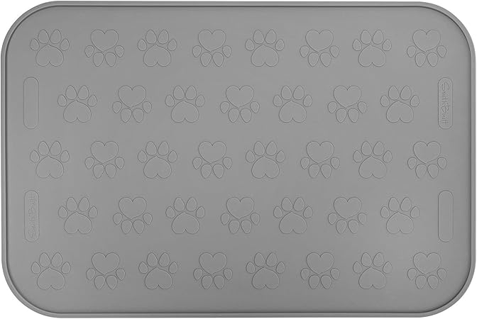 grey dog food mat