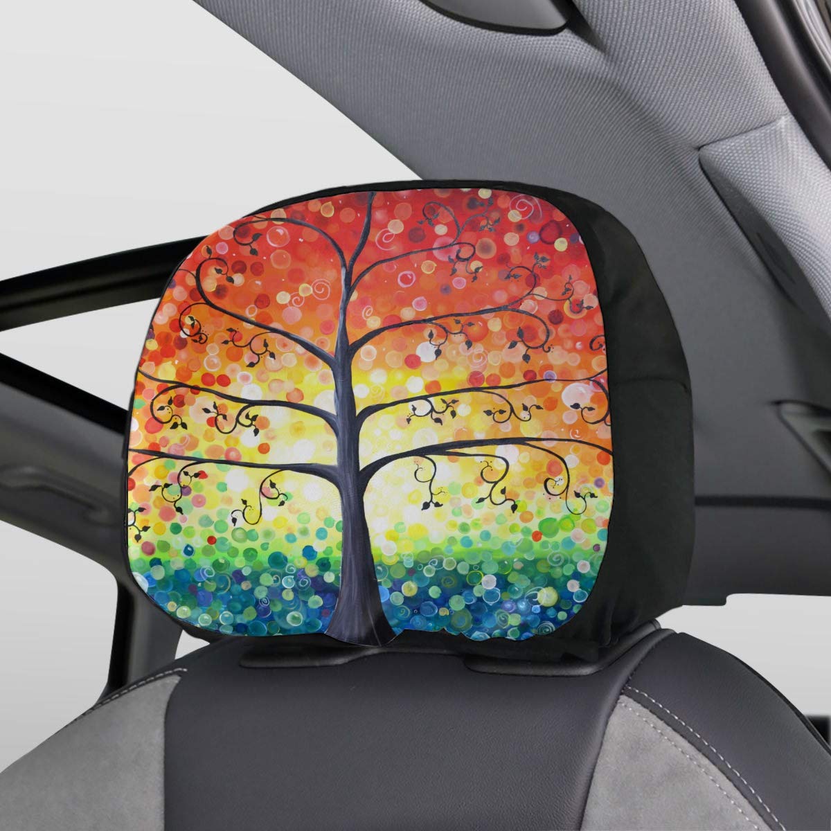 Headrest Cover Paiting Vintage Tree of Life Covers for Car