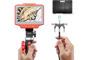 Articulating Borescope Inspection Camera, Anhendeler 4.3-inch IPS Endoscope Inspection Camera with Articulation Head, 0.33inch Automotive Mechanics Fiber Optic Scope，2000mAh Snake Camera, 5FT