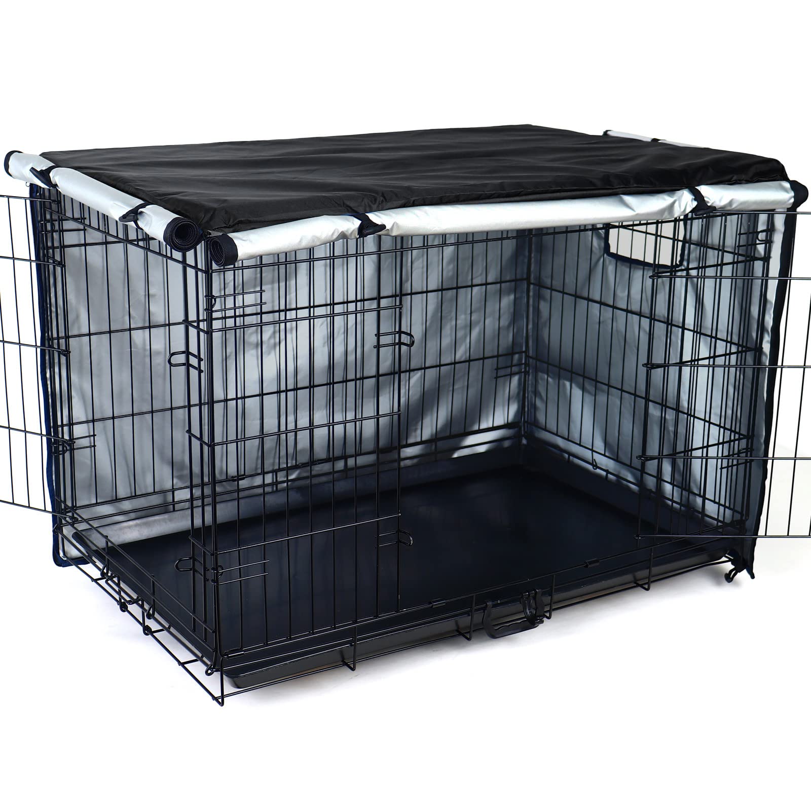 Durable Dog Crate Cover-Double Door Pet Kennel Cover Waterproof