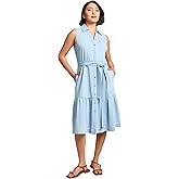 Jones New York Womens Petite Sleeveless Belted Dress