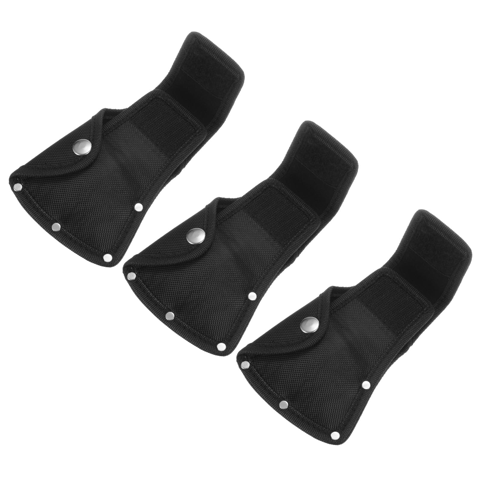 M METERXITY 3-Pack Hatchet Sheath, Thickened Axe Sheath for 1.25LB Axe, Double Snap Axe Head Cover Portable for Outdoor Hiking/Outdoors Work Hatchet Blade Protector Hatchet Cover [Black]
