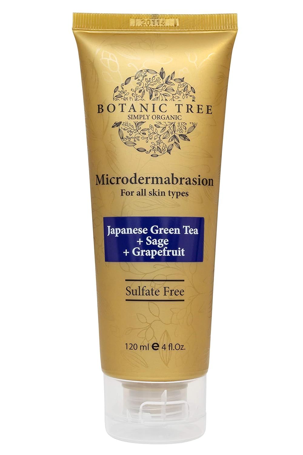 Microdermabrasion Facial Scrub and Face Exfoliator Botanic Tree-Large Size 4oz- Exfoliating Face Scrub Polish w/ Organic Crystals for Anti Aging, Acne Scars, Dullness, Blackheads, Pore Size- Sulfate Free: Beauty