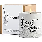 Best Teacher Ever Gifts - Teacher Gifts for Women - Teachers Appreciation Gift - 6 Oz Teachers Ceramics Candle