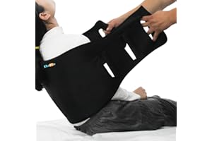 KkaFFe Padded Bed Transfer Nursing Sling for Patient, Bed Transfer Board Extra Wide Non-Slip, Elderly Safety Lifting Aids Bed Assist Handle Back for People with Bedridden People (Black)