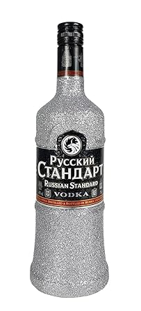 Russian Standard Vodka 70cl (40% Vol) Bling Bling Glitzerflasche in silber -[Enthält Sulfite]