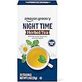 Amazon Grocery, Night Time Herbal Tea, Caffeine Free, 1.1 Oz, 20 Ct