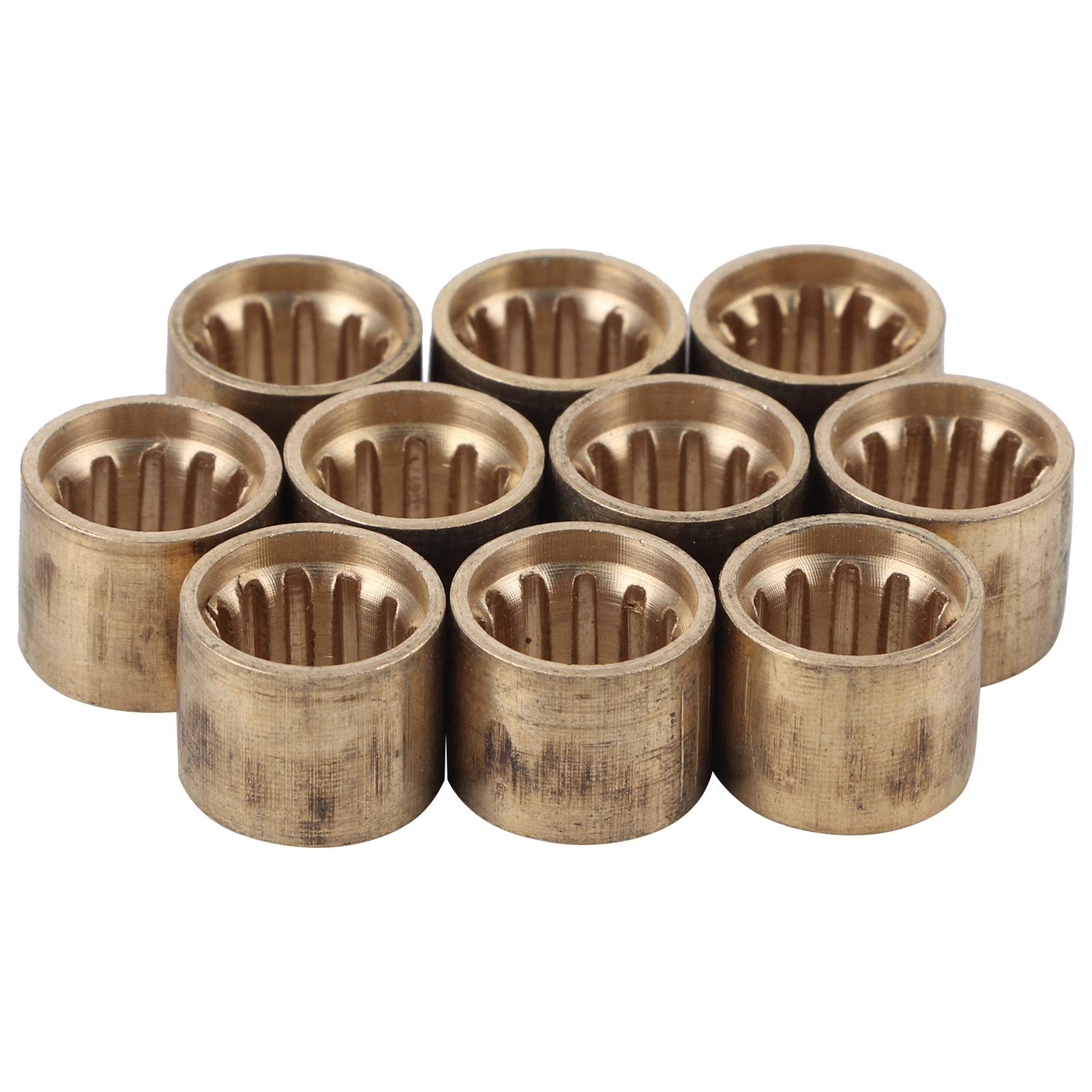 plplaaoo Brass Billiards Cue Tips, 10pcs Pool Cue Ferrules, Billiard Cue Tips Replacement, Durable and Reliable, Snooker Copper Pool Ferrules Repair Tool Accessories, 9 mm, 9.5 mm, 10 mm