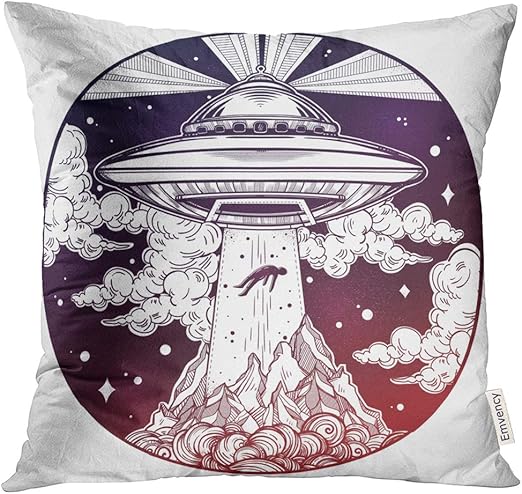 Amazon Com Golee Throw Pillow Cover Space Alien Spaceship Ufo