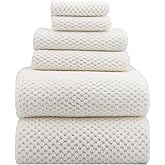YTYC Towels, 39x78 Inch Oversized Bath Sheets for Adults Luxury Extra Large Bath Towels Sets of 6 Super Soft Shower Towels for Bathroom Microfiber 80% Polyester (White,6 Piece)