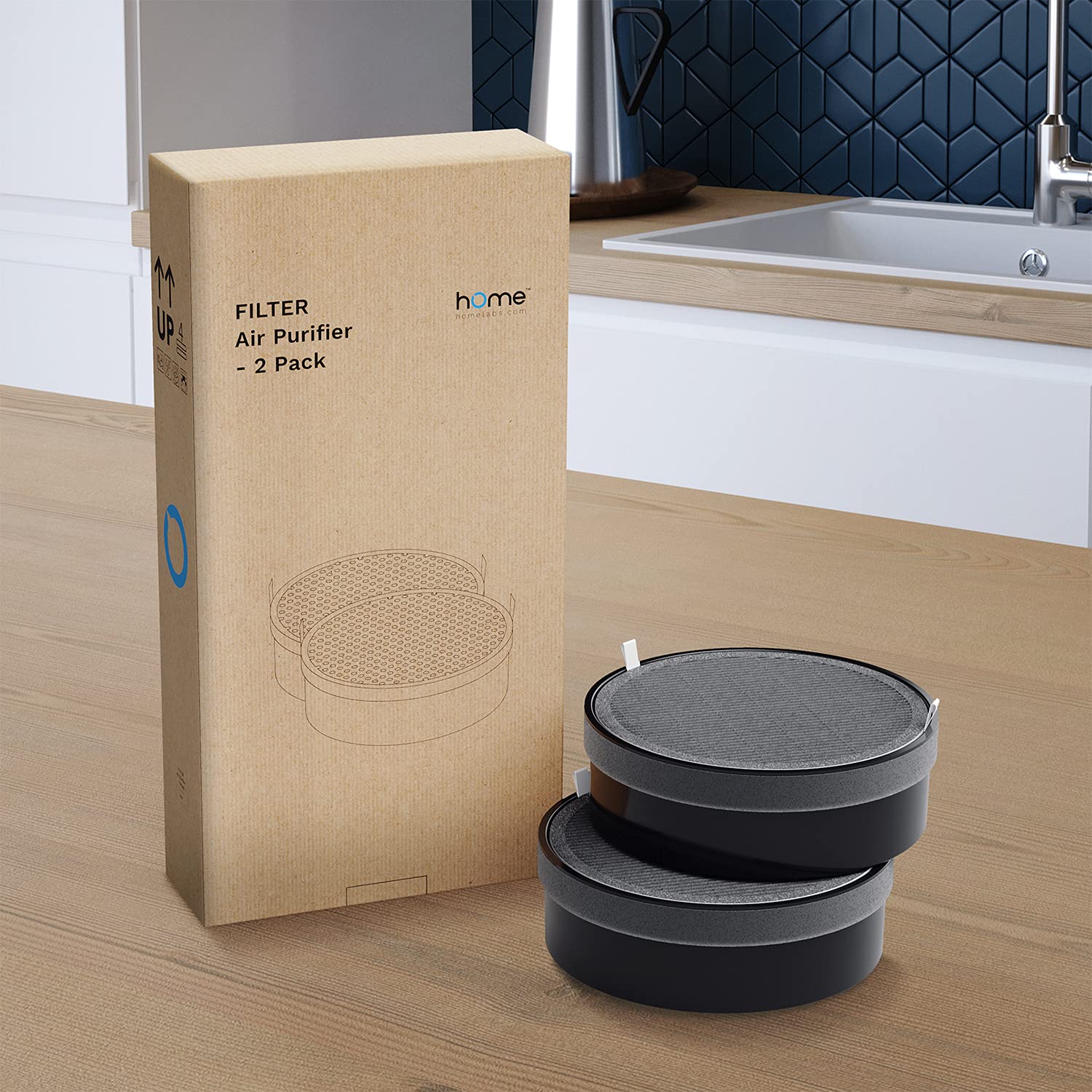 hOmeLabs HEPA H13 空気清浄機 交換用フィルター 2個パック 家庭 寝室 オフィス用 - アレルギー/カビ/ほこり/ペットの煙消臭に