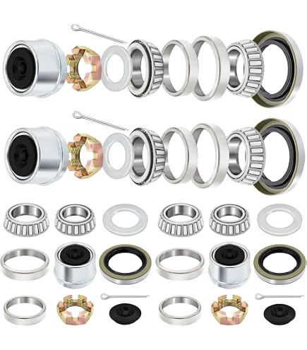 Lot De 2 Kits Roulements De Remorque L44649 L44610 – Essieu 3,8 Cm, Avec Joints De Graisse Et Capuchons Anti-Poussière