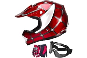 JAGASOL DOT Youth Motocross Offroad Street Dirt Bike Helmets for Kids 8-14,BMX MX ATV Helmet with Goggles DOT Approved