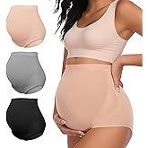 Summer Mae Maternity Underwear Soft Breathable High-Waist Pregnancy Seamless Over Bump Panties for Women