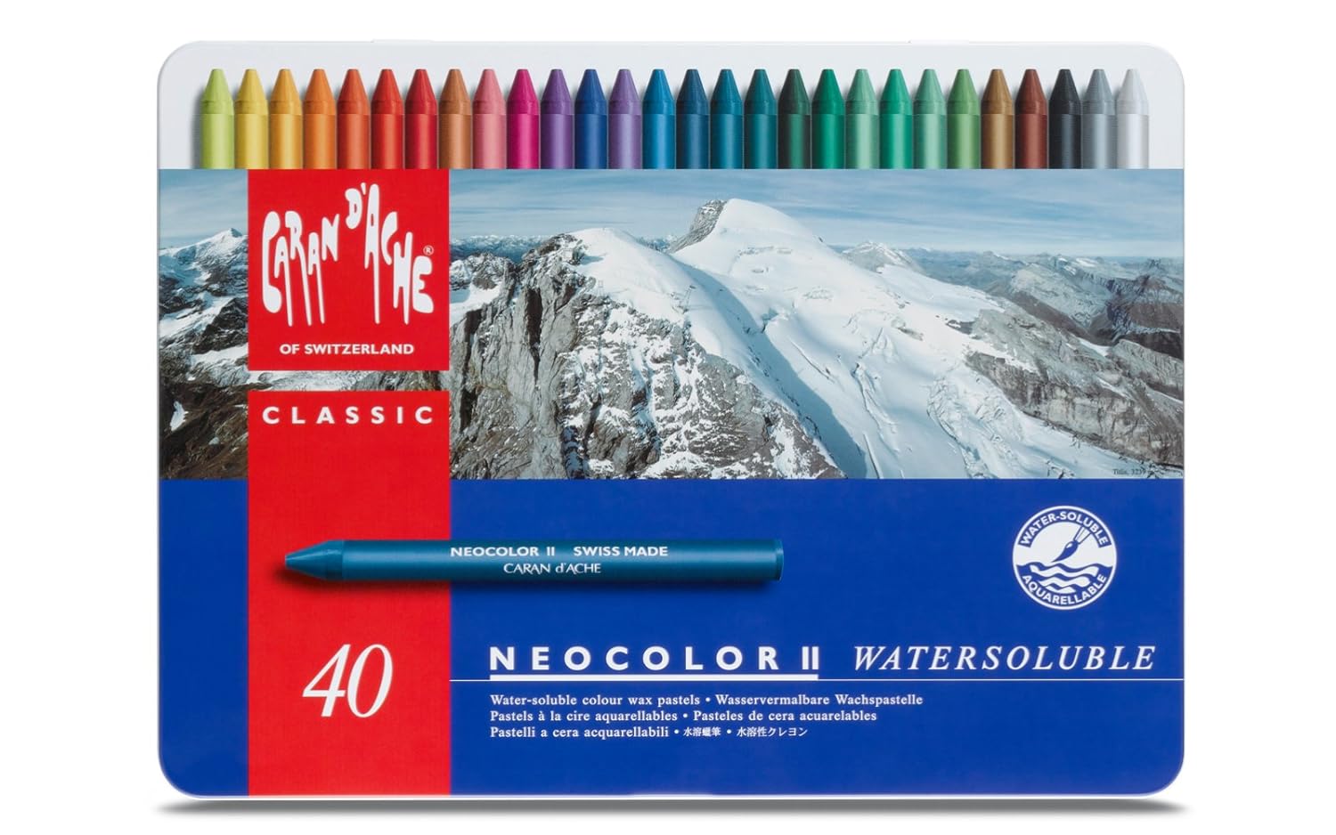 Caran d'Ache Classic Neocolor II Water-Soluble Pastels, 40 Colors | eBay