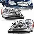 ALLIGATOR AUTO LIGHTS Headlight Assembly Set Compatible with Mercedes ML320 ML350 ML500 ML63 AMG, 2006 2007 CDI/4Matic/Base Halogen Headlamps with Bulbs, Left&Right Sides