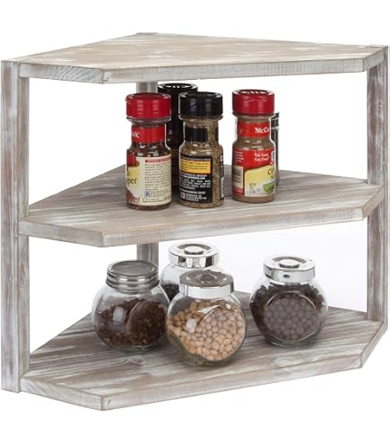 Dorhors Organisateur Comptoir Salle De Bain 2 Niveaux - Étagère Angle Bois Marron Pour Cosmétiques