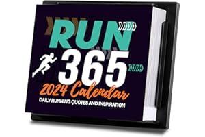 PINCHOCO 2024 Desk Calendar - Daily Calendar for desk 2024, Running Gear, 5.85'' x 4.85'', 2024 Runner's Daily Desk Calendar, Daily Running Quotes and Inspiration for Runners - Black