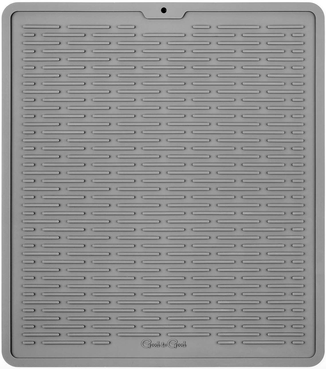 GOOD TO GOOD Silicone Dish Drying Mat - Kitchen Sink Organizer - Waterproof Countertop Mat 17.6 x 15.6 inches - XL GRAY