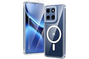 FNTCASE for Motorola Moto-G Stylus-5G-2025 Case: Clear Magnetic Military Grade Drop Protection Anti Yellowing Cell Phone Cover - Rugged Shockproof Protective Bumper Transparent Cases(Clear)