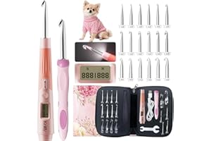 knitly Light Up Crochet Hooks Set with Digital Counter,18 Size Counting Crochet Hook with 2.0–14.0 mm Interchangeable Hooks,Ergonomic Crochet Kit&Gift for Arthritic Hands