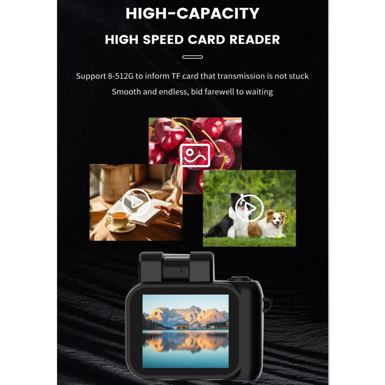 Mini Keychain Camera, 1080P HD Small DV Camera, Video Camera Camcorder, Thumb Camera withwith Video Light & 480mAh Battery Base, 1.44in Color Screen, Support OTG (White)