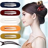RC ROCHE 6 Pcs Flat Claw Hair Clips for Women Lay Down Barrettes No Crease Side Slide Thick Long Hair Duckbill French Against Head Jaw Claw Styling Jumbo Extra XL Clamp, Large Classic