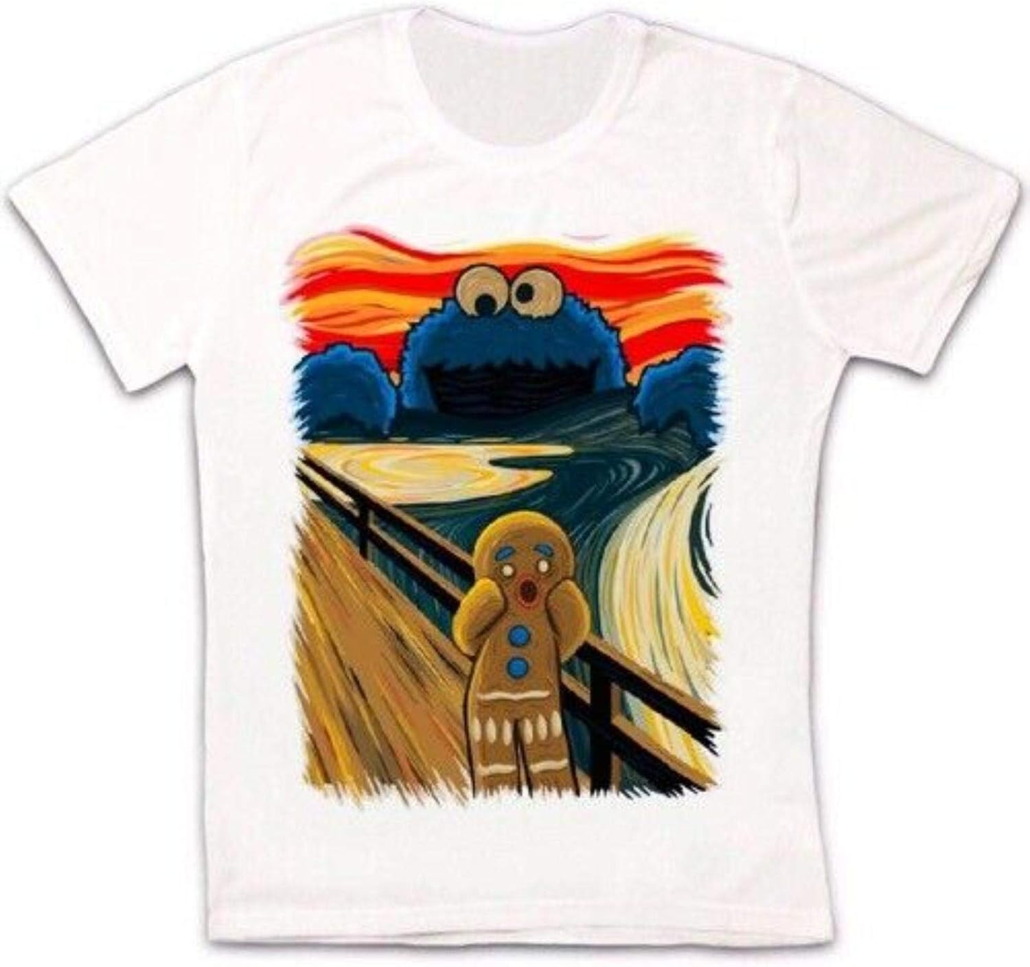 Gingerbread Man Cookie Monster The Scream Funny Gift Unisex T Shirt