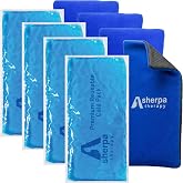 Sherpa Therapy Flexible Cold Gel Ice Pack Reusable, 9.5" x 4.5", 4 Pack | Soft gel ice pack for injuries reusable, recovery, leak-proof, medical grade knee, back, neck, wrist, hand, elbow