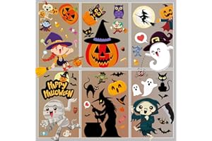 BANANABROTHER Halloween Window Clings for Kids, Halloween Decorations Clearance, Cute Stickers Decals for Room Decor
