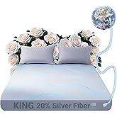 Grounding Sheets King, 80% Organic Cotton + 20% Silver Fiber, Grounding Sheets Can Improve Sleep and Sub-Health, Grounding We