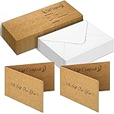 Pasimy 100 Sets Gift Certificates for Business 4‘'x 6‘' Blank Kraft Gift Card Certificates with Envelopes Vouchers Coupon Card for Salon Restaurant Spa Beauty Birthday Client(Farmhouse)